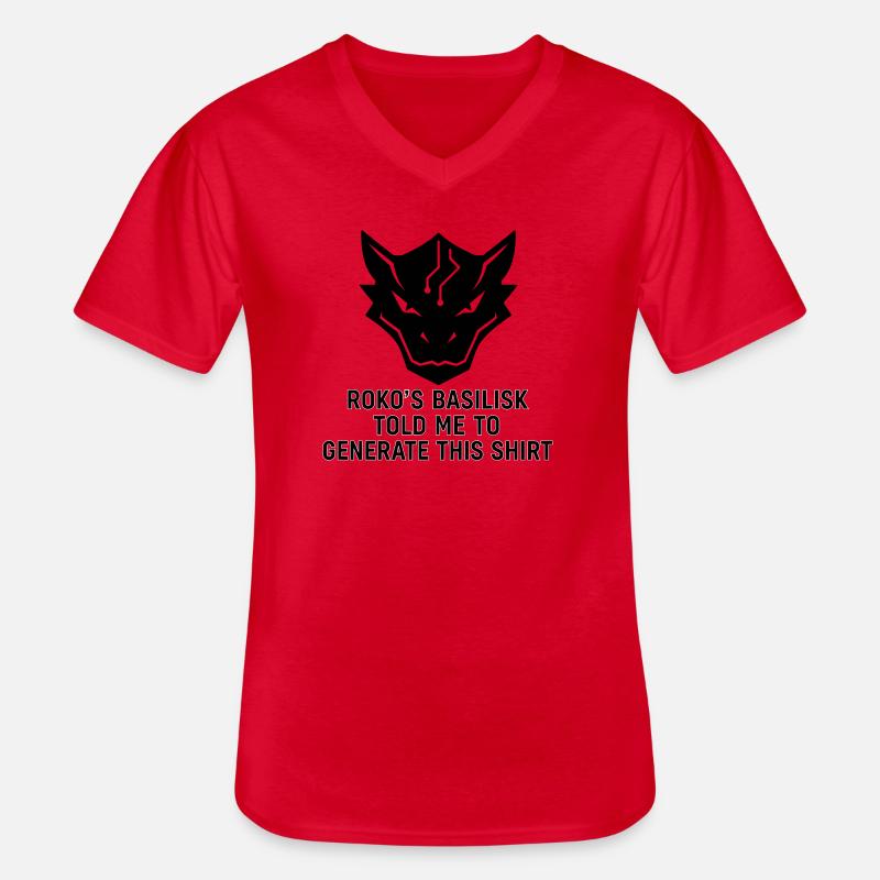 Generated by the Basilisk - Men's V-Neck T-Shirt - red