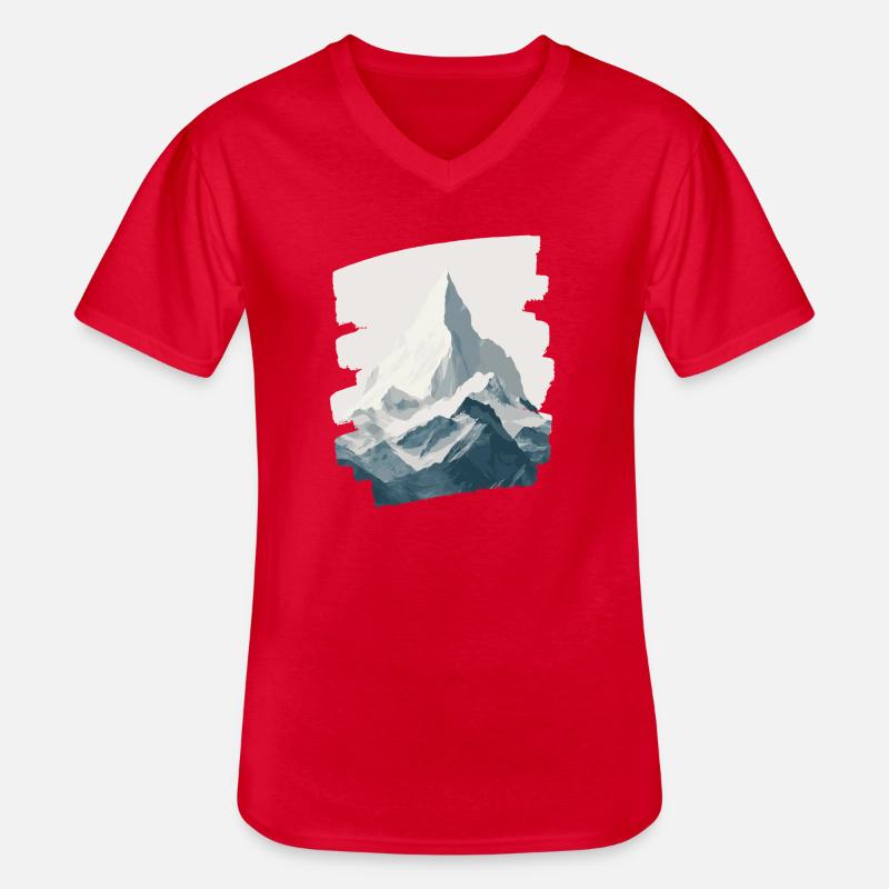 Berge Klettern Kletterer Wandern - Männer-T-Shirt mit V-Ausschnitt - Rot