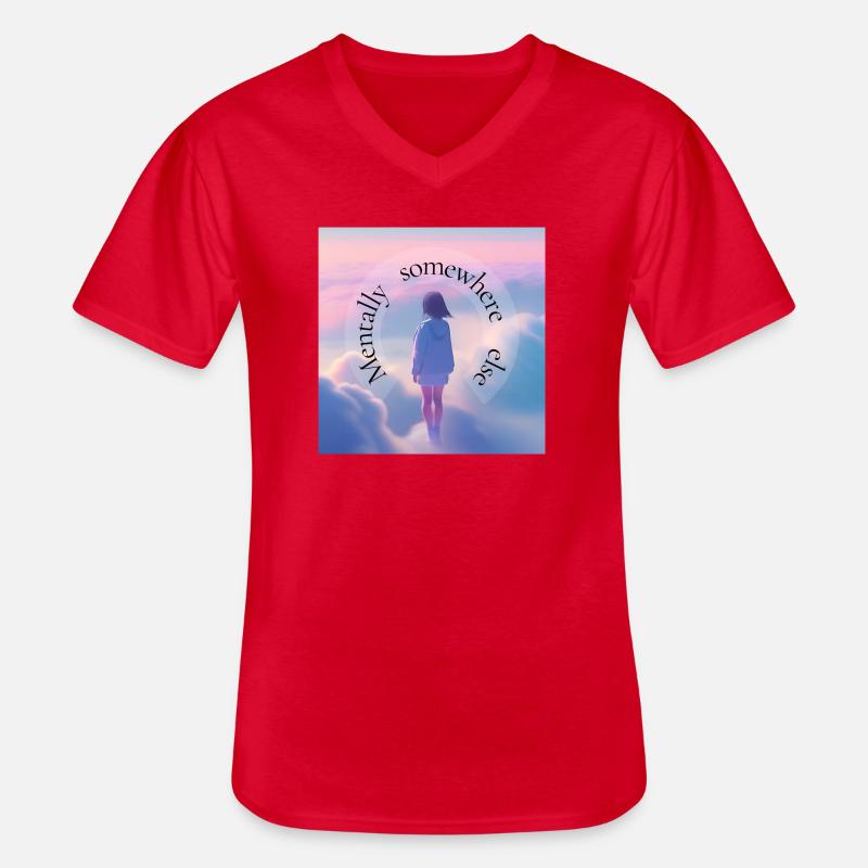 Mental Somewhere Else – Aesthetic Dreamscape - Männer-T-Shirt mit V-Ausschnitt - Rot