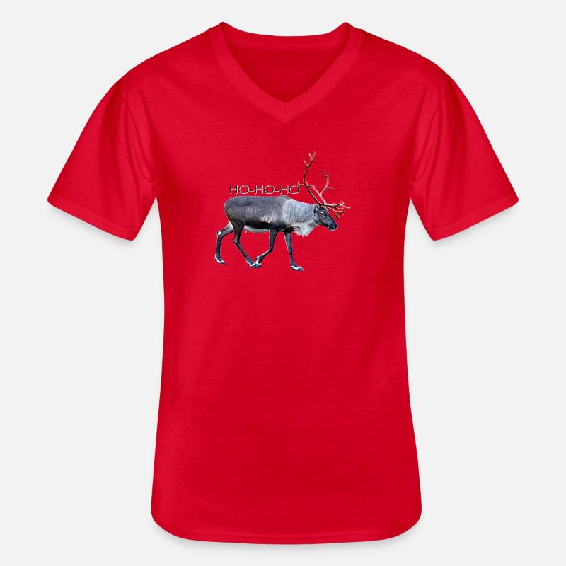 HOHOHO - Männer-T-Shirt mit V-Ausschnitt - Rot