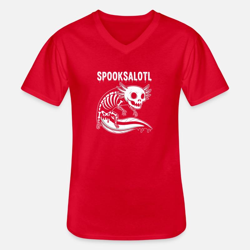 Spukschädel auf Skeletteide - Männer-T-Shirt mit V-Ausschnitt - Rot