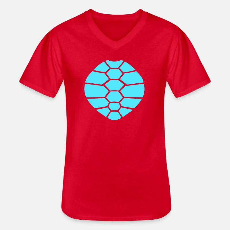 Turtle shell pattern turtle icon cool - Men's V-Neck T-Shirt - red