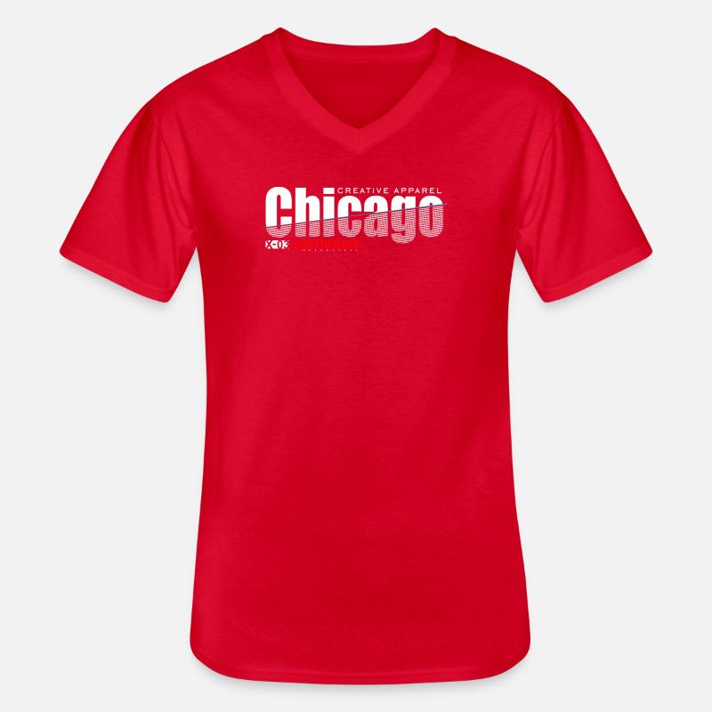 Dynamisches Sportdesign mit moderner Schärfe - Männer-T-Shirt mit V-Ausschnitt - Rot