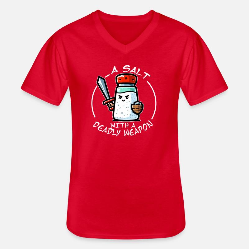 Bewaffneter Ritter Salz - Männer-T-Shirt mit V-Ausschnitt - Rot