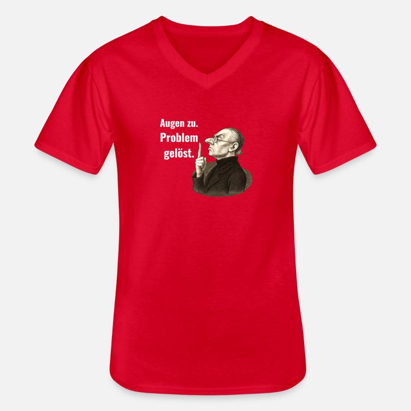 Close your eyes – problem solved. - Men's V-Neck T-Shirt - red