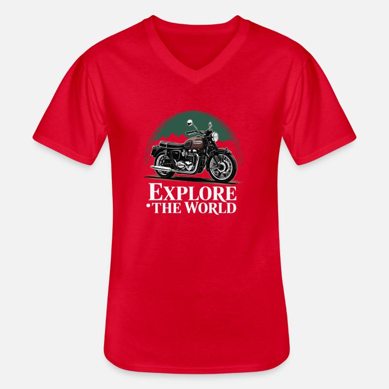 Abenteuerfahrt - Männer-T-Shirt mit V-Ausschnitt - Rot