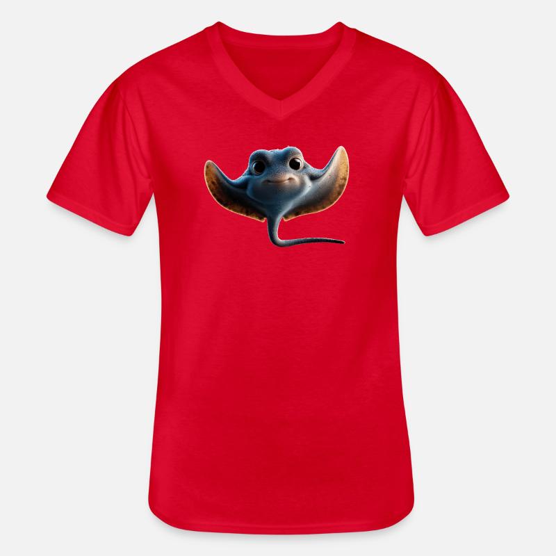 Manta Rochen Teufelsrochen Stachelrochen Taucher - Männer-T-Shirt mit V-Ausschnitt - Rot