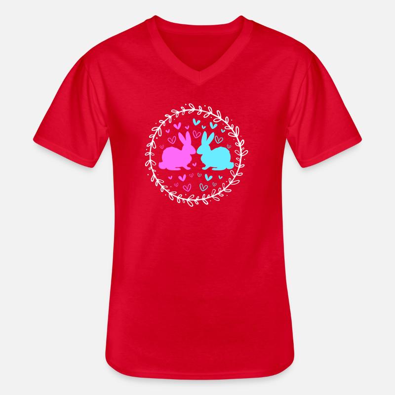 Gender Reveal Ostern Werdende Mutter - Männer-T-Shirt mit V-Ausschnitt - Rot