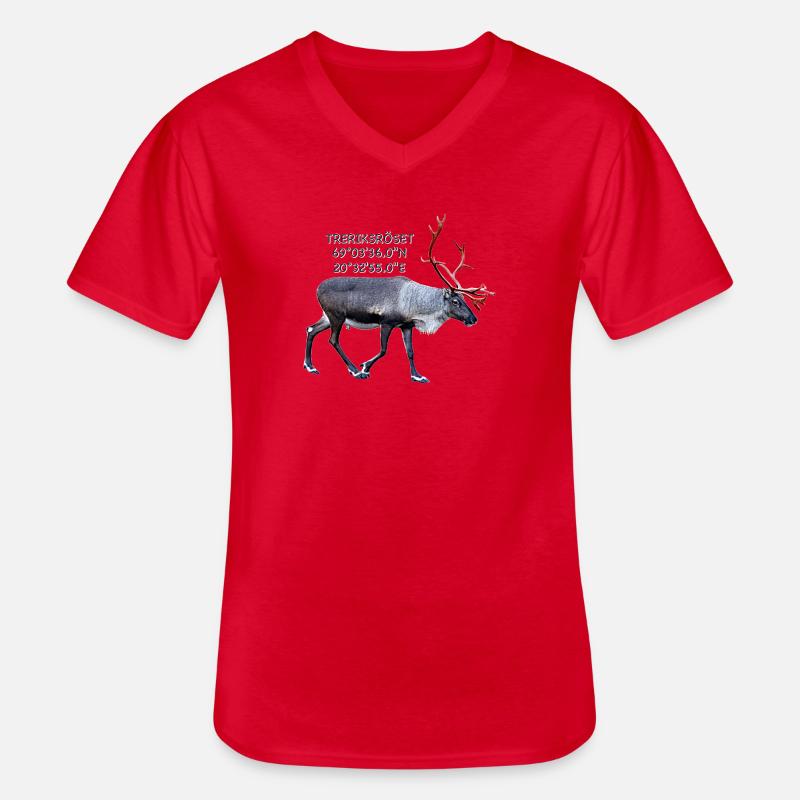 DREI-LÄNDER-ROSETTE - Männer-T-Shirt mit V-Ausschnitt - Rot