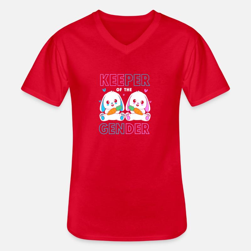 Gender Reveal Ostern Werdende Mutter - Männer-T-Shirt mit V-Ausschnitt - Rot