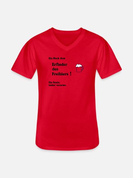 Erfinder des Freibiers - Männer-T-Shirt mit V-Ausschnitt - Rot
