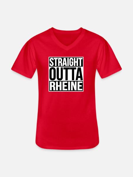 STRAIGHT OUTTA RHEINE - Men's V-Neck T-Shirt - red