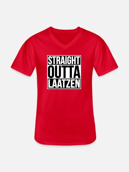 Straight Outta Laatzen - T-shirt col V Homme - rouge