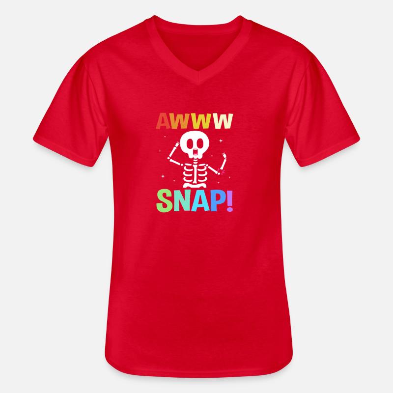 Knochenbruch Halloween Skelett Knochen Armbruch - Männer-T-Shirt mit V-Ausschnitt - Rot