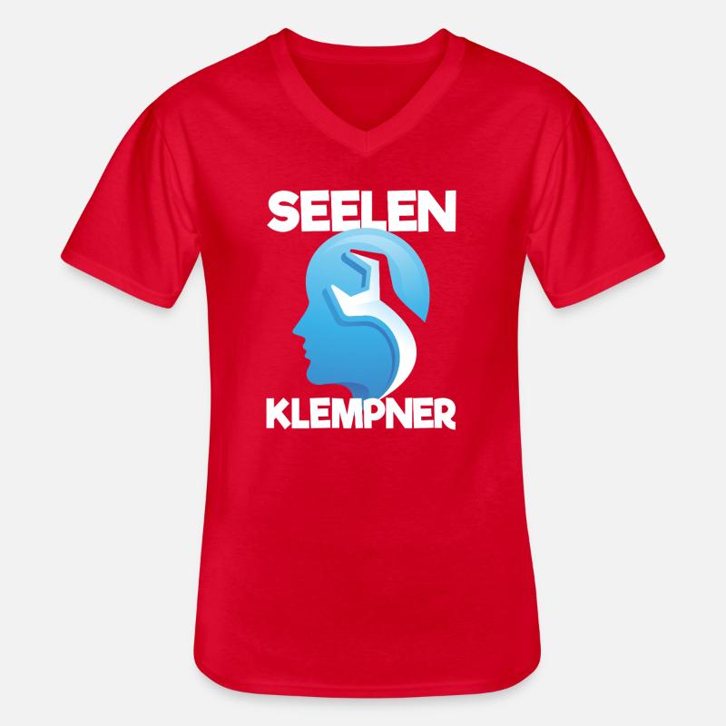 Seelenklempner - Männer-T-Shirt mit V-Ausschnitt - Rot