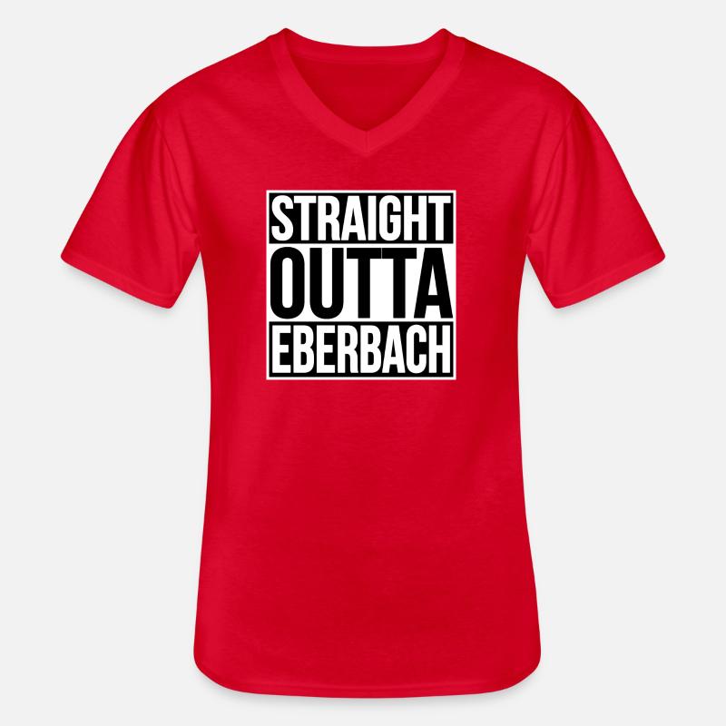 Ortsslogan Typo Eberbach - Männer-T-Shirt mit V-Ausschnitt - Rot