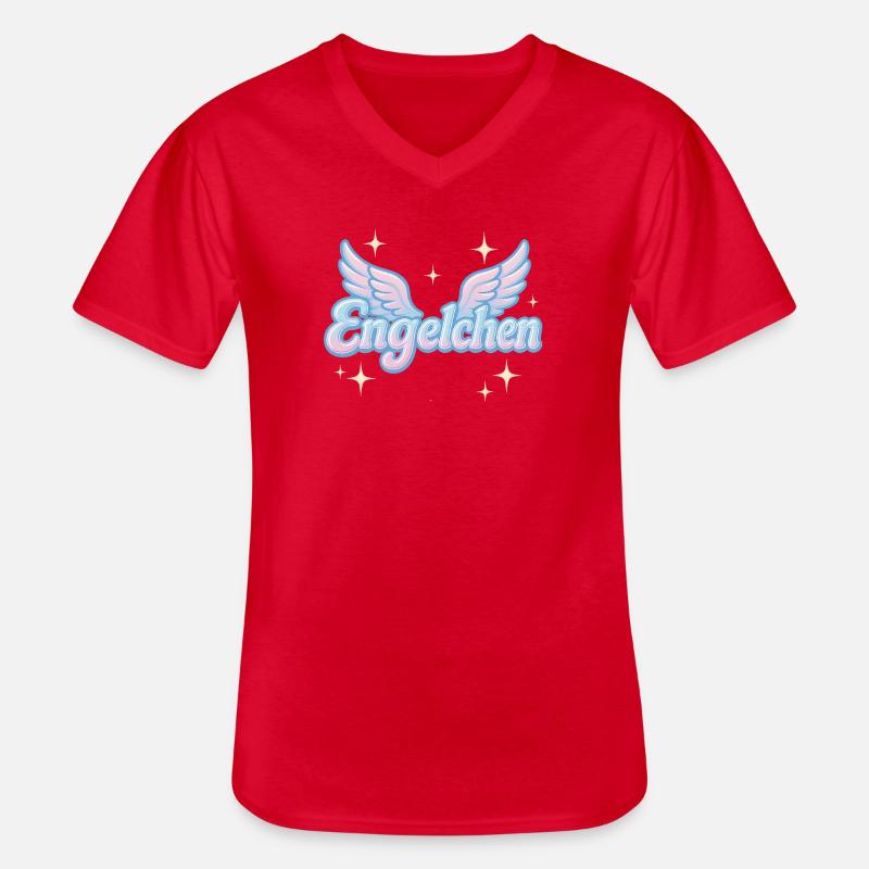 Engelchen / y2k statement spitzname design - Männer-T-Shirt mit V-Ausschnitt - Rot