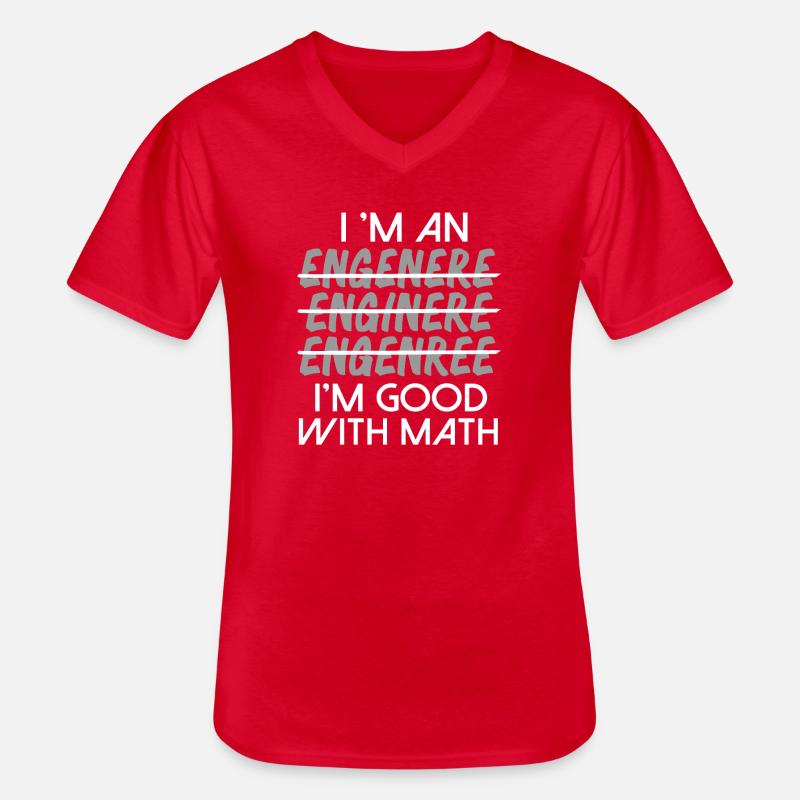 Math Math Math Teacher Mathematician - Men's V-Neck T-Shirt - red