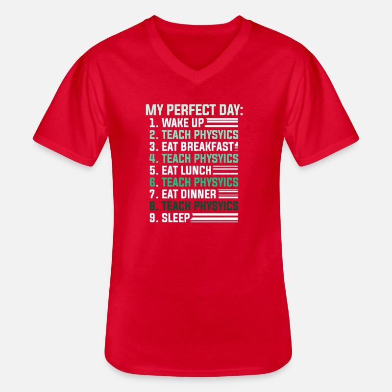 Physik Phyiker Physikstudent Physiklehrer - Männer-T-Shirt mit V-Ausschnitt - Rot