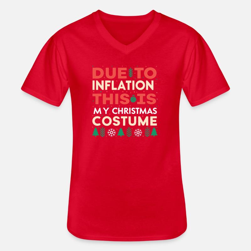 Weihnachtskostüm Humor Inflation - Männer-T-Shirt mit V-Ausschnitt - Rot