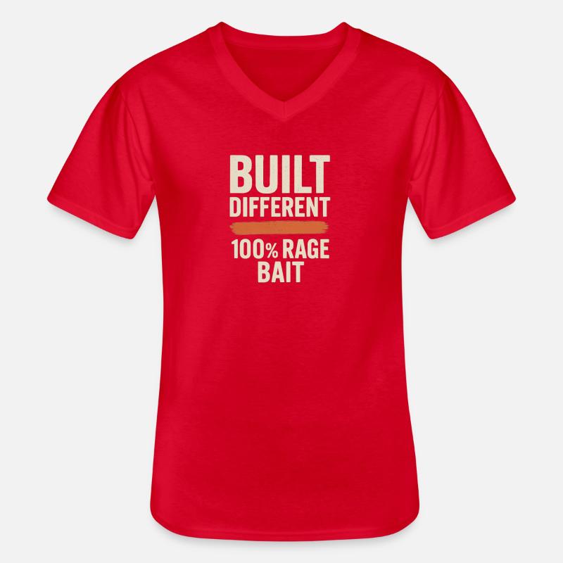 Gebaut Anders 100% Wutköder, lustiges Meme - Männer-T-Shirt mit V-Ausschnitt - Rot