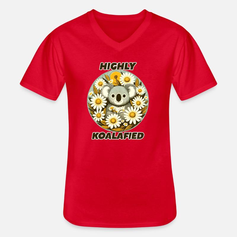 Stark koalafizierter Daisy Koala - Männer-T-Shirt mit V-Ausschnitt - Rot