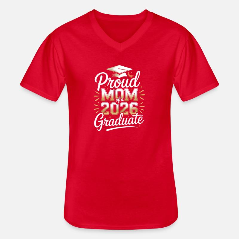Stolze Mutter des Absolventen 2026 - Männer-T-Shirt mit V-Ausschnitt - Rot