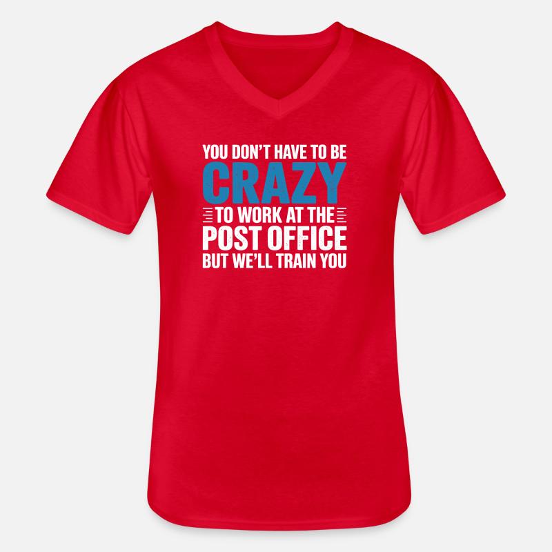 Lustiger Postbote Postpostangestellter - Männer-T-Shirt mit V-Ausschnitt - Rot