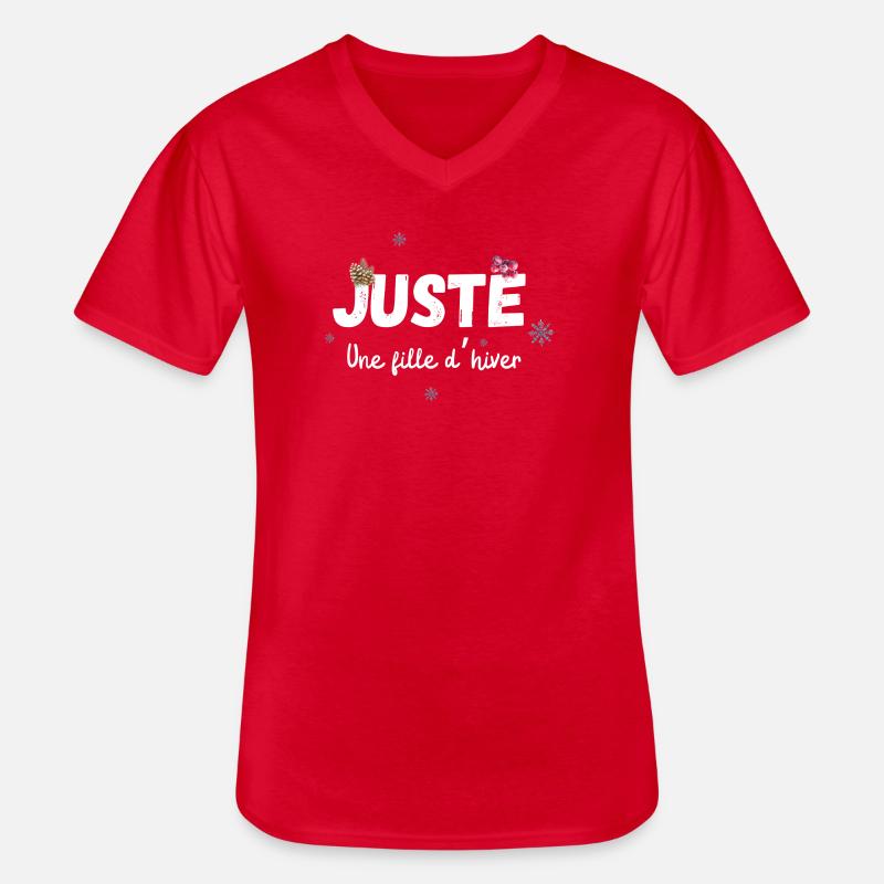 Nur ein Wintermädchen-Geschenk - Männer-T-Shirt mit V-Ausschnitt - Rot