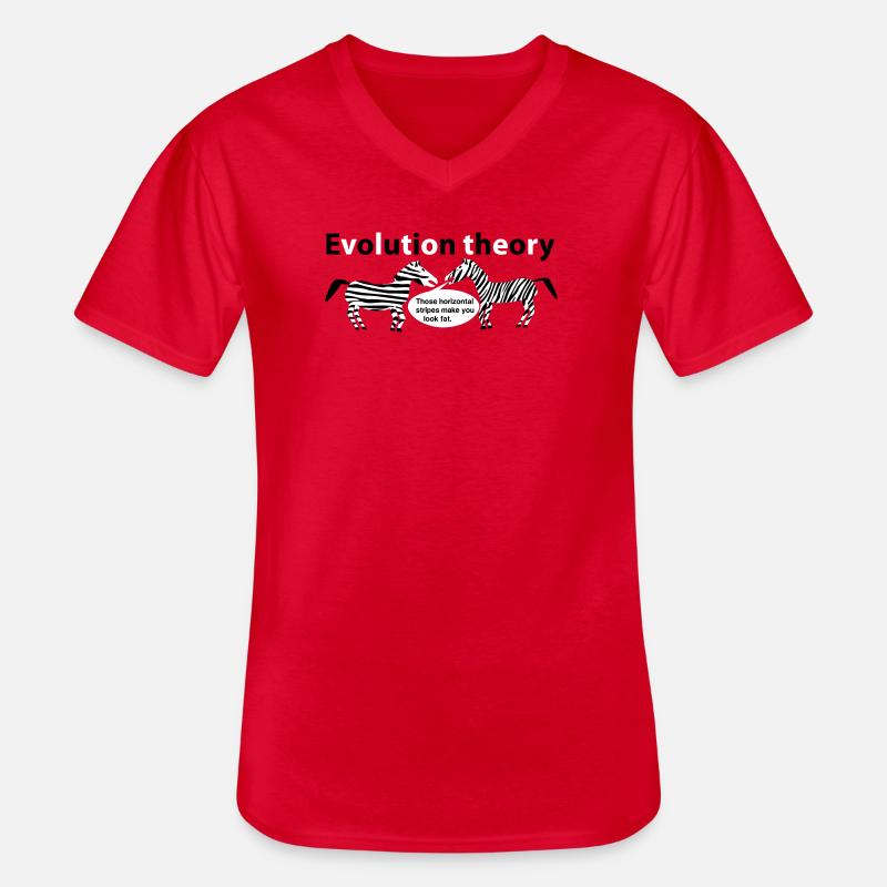Zebras der Evolutionstheorie - Männer-T-Shirt mit V-Ausschnitt - Rot