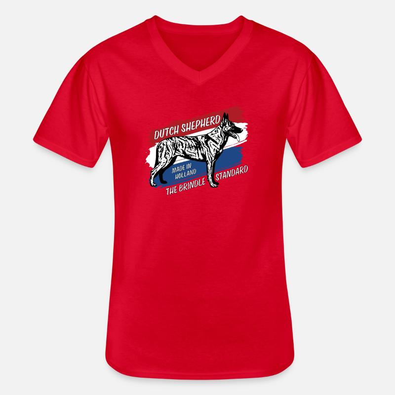 Dutch Shepherd – Dutchie - Männer-T-Shirt mit V-Ausschnitt - Rot