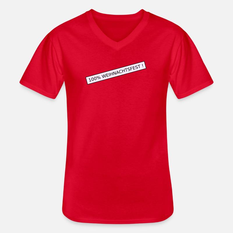 100 Prozent weihnachtsfest - Männer-T-Shirt mit V-Ausschnitt - Rot