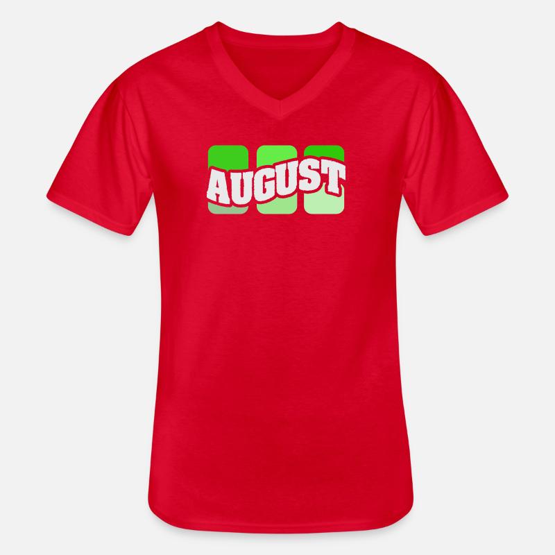 Name August - Männer-T-Shirt mit V-Ausschnitt - Rot
