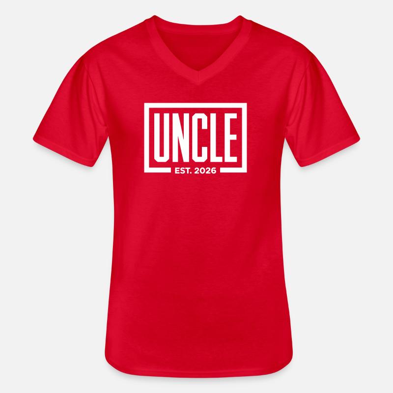 Uncle Est. 2026 Logo - Männer-T-Shirt mit V-Ausschnitt - Rot