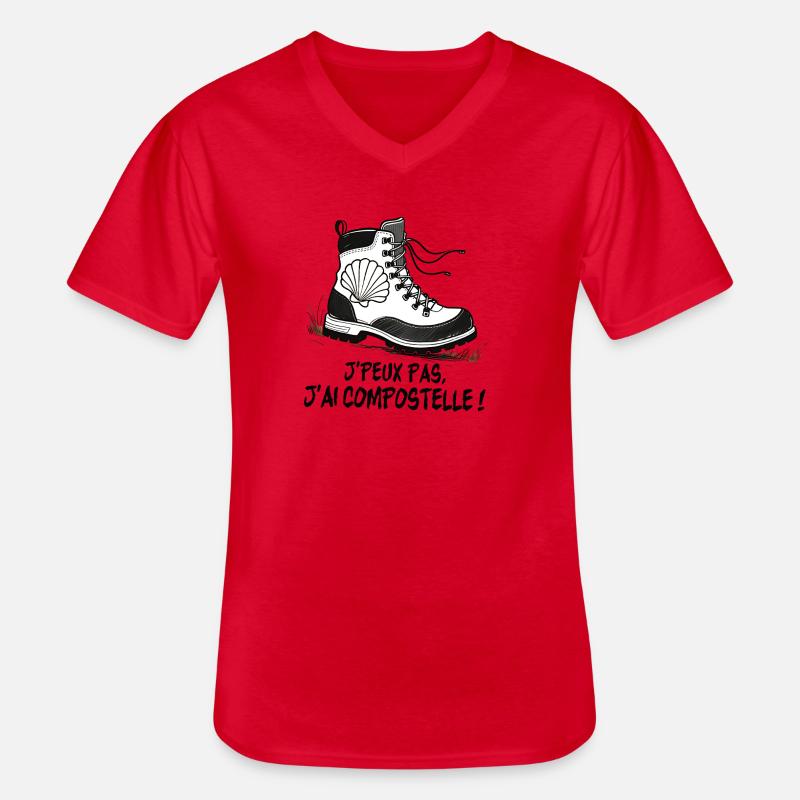 Wanderschuhschale von Compostela - Männer-T-Shirt mit V-Ausschnitt - Rot