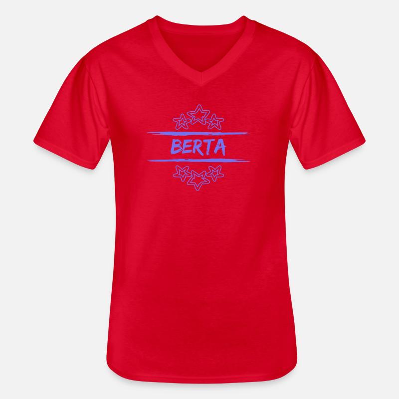 Berta Berta - Männer-T-Shirt mit V-Ausschnitt - Rot