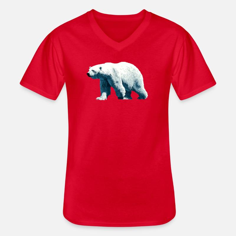 Polar Bär Eisbär - Männer-T-Shirt mit V-Ausschnitt - Rot