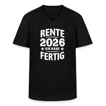 Pension 2026 | I've finished - Pension Rentner - Men's V-Neck T-Shirt - black - Front - AI Model Male 178 dark (178cm)