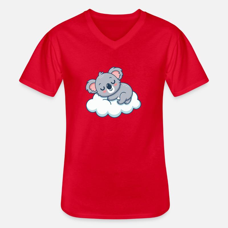 Traumhafter Koala auf der Wolke - Männer-T-Shirt mit V-Ausschnitt - Rot