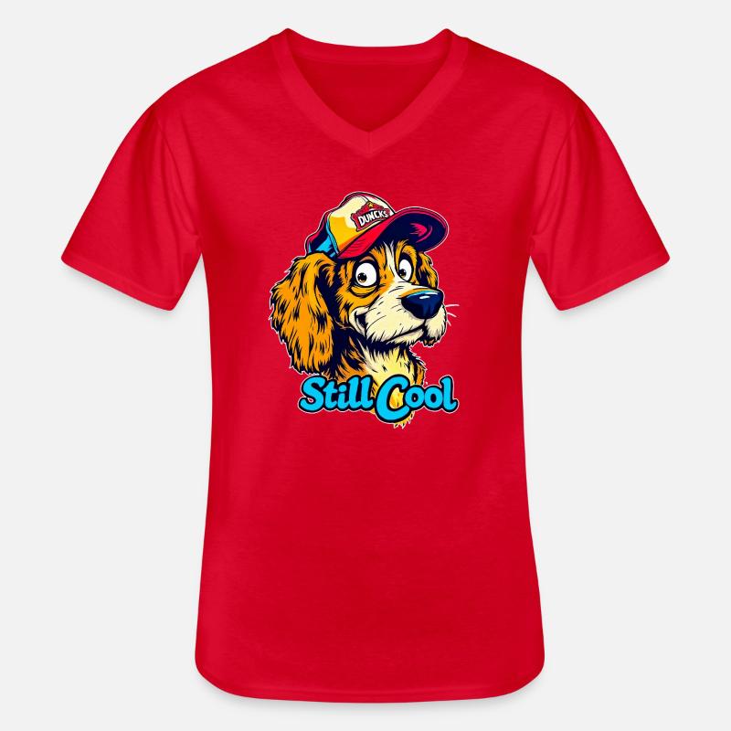 Maskottchen Still Cool Dog - Männer-T-Shirt mit V-Ausschnitt - Rot
