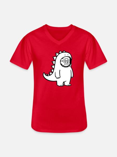 Karnevalmuffel Opa - Männer-T-Shirt mit V-Ausschnitt - Rot