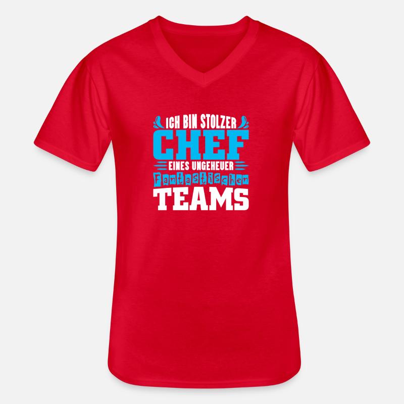 Stolzer Chef Chef Mann Abteilungsleiter Teamchef - Männer-T-Shirt mit V-Ausschnitt - Rot