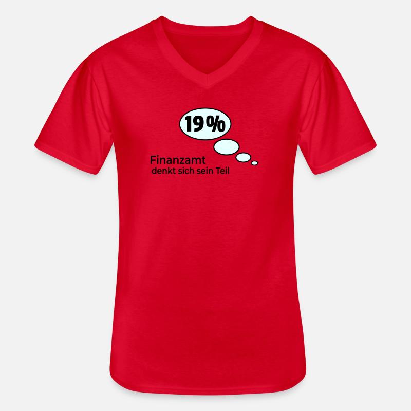 denkt sich sein Teil - Männer-T-Shirt mit V-Ausschnitt - Rot