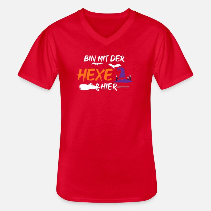 Halloween Hexe - Männer-T-Shirt mit V-Ausschnitt - Rot