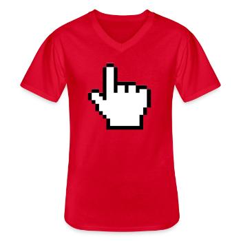 Original mouse hand - Men's V-Neck T-Shirt - red - Front - AI Model Male 185 light (185cm)