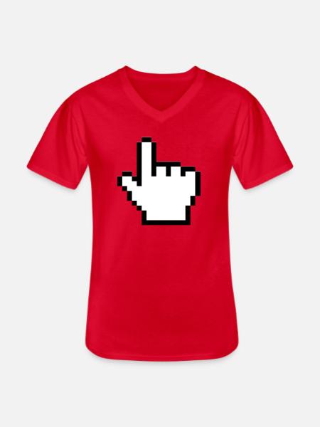 Original mouse hand - Men's V-Neck T-Shirt - red