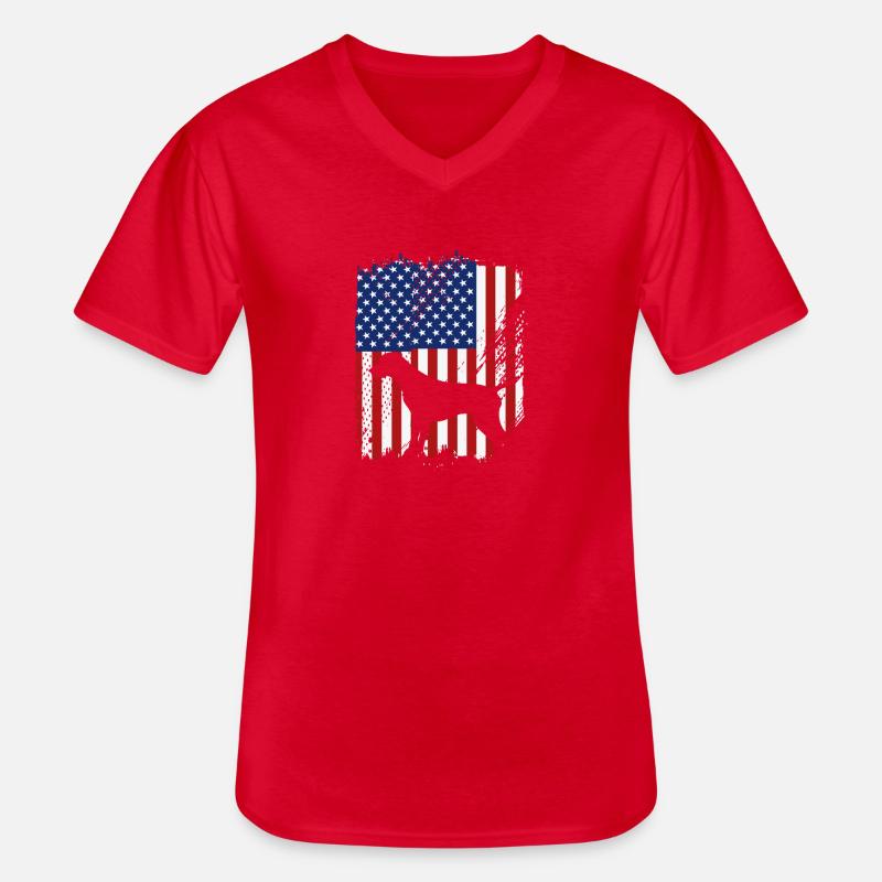 Deutsch Kurzhaar Hund German Pointer - Männer-T-Shirt mit V-Ausschnitt - Rot