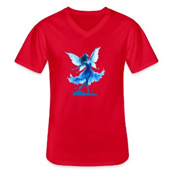 Blue Fairy in Flight - Men's V-Neck T-Shirt - red - Front - AI Model Male 185 light (185cm)