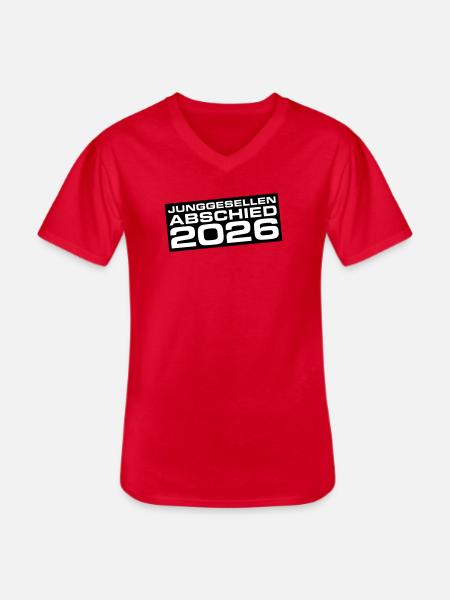 Junggesellenabschied 2026 Jga - Männer-T-Shirt mit V-Ausschnitt - Rot