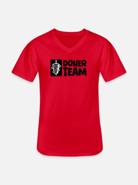 Döner Team - Männer-T-Shirt mit V-Ausschnitt - Rot